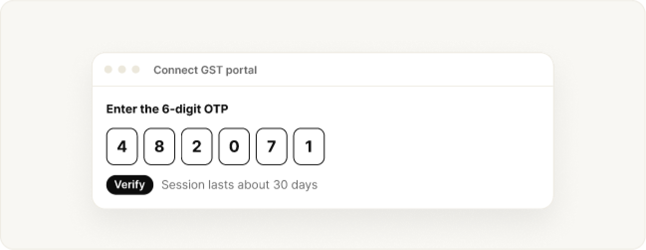 Connect the GST portal with an OTP