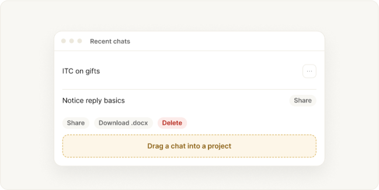 Organise chats in a Client Workspace